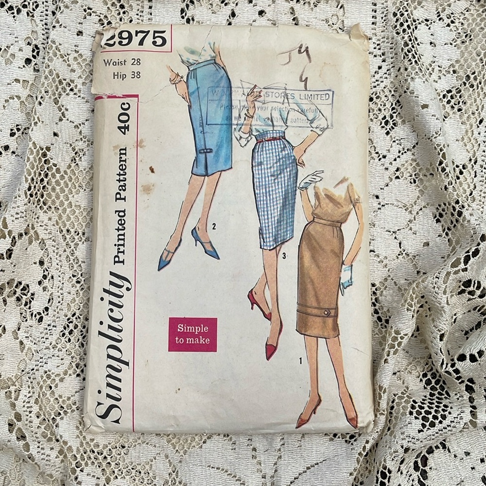 Vtg 1950s skirt pattern‎